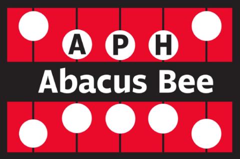 APH Abacus Bee logo showing a drawing of an abacus with the letters A, P, and H in the center beads. The words Abacus Bee are in a black bar under the beads.