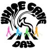 White Cane Day logo showing 4 people walking in a cross walk in the style of the Beatles Abbey Road album cover.